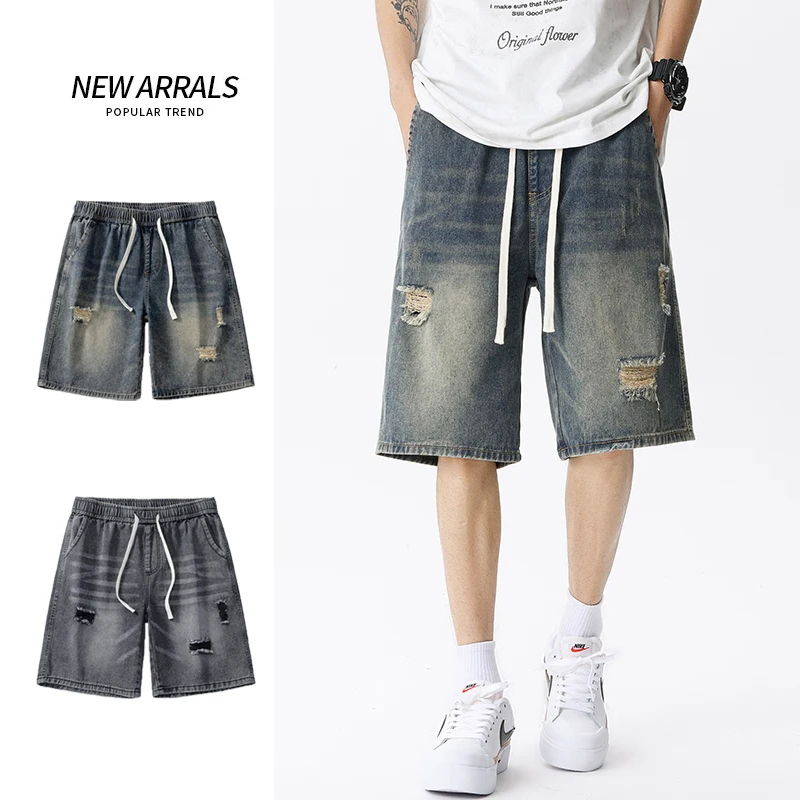 Streetwear Brand Pants - Pantaloncini di jeans sottili estivi da