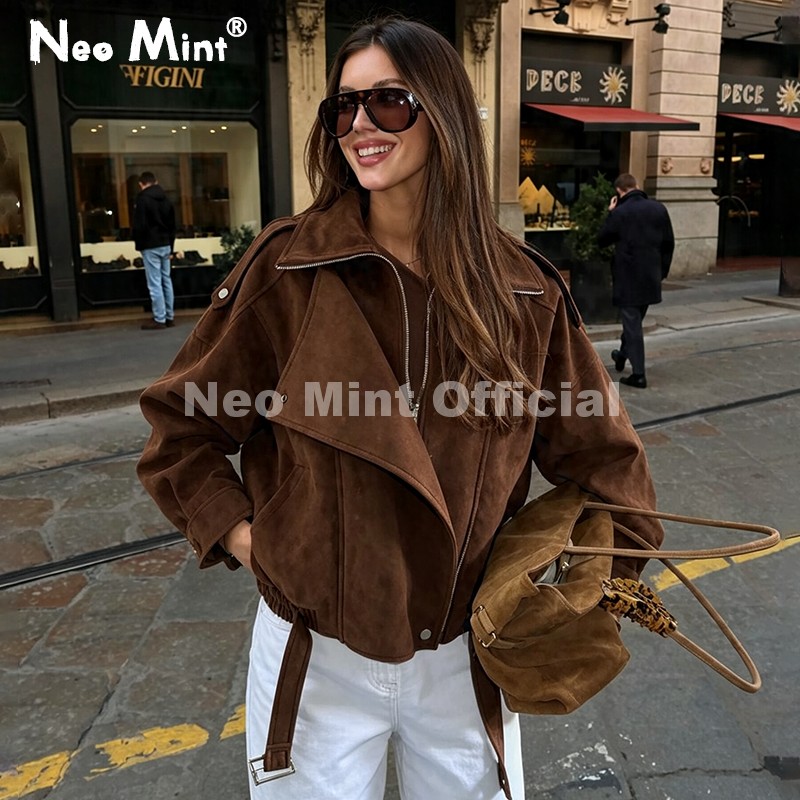 Streetwear Brand Designer - Nuova Giacca Oversize in Camoscio Marrone