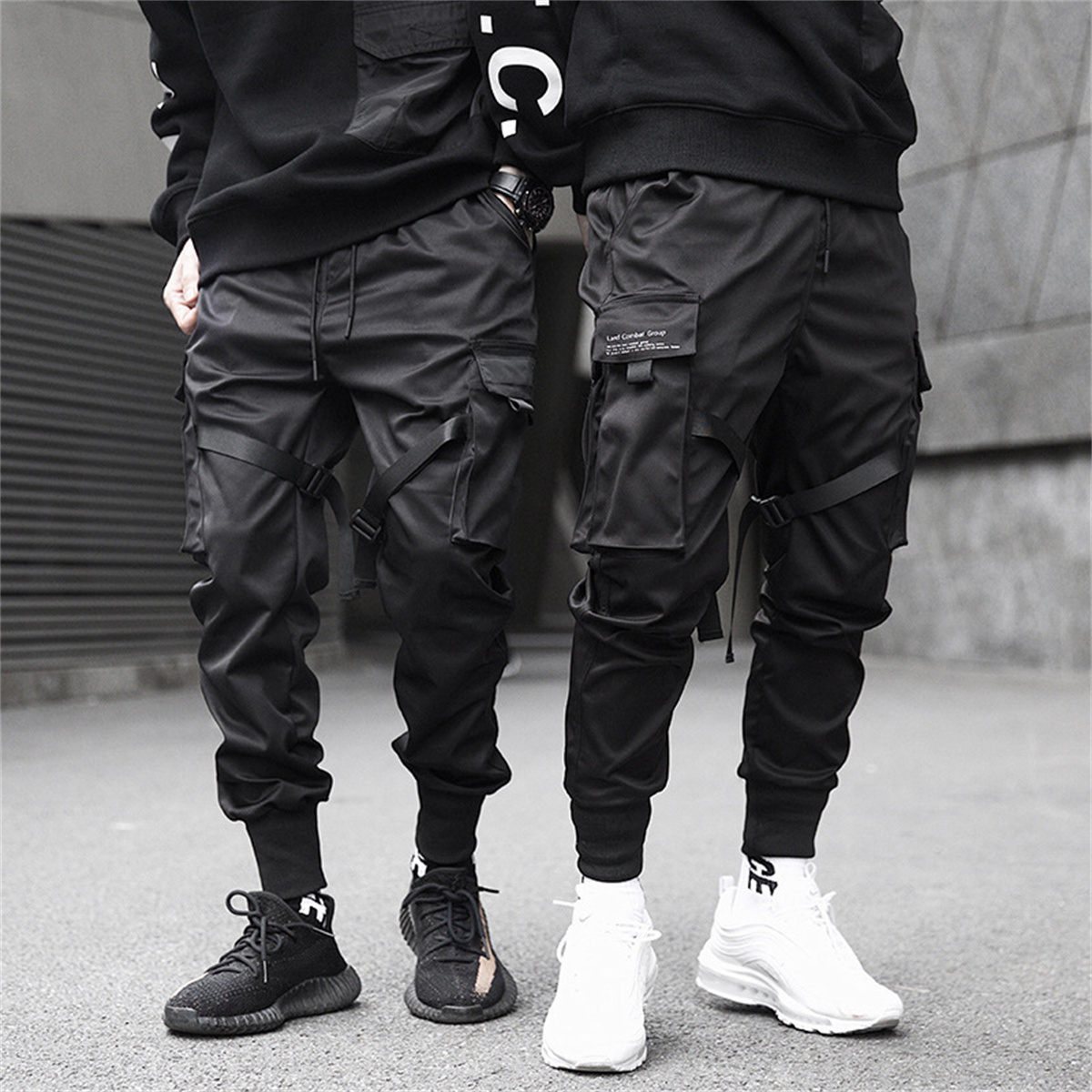 Streetwear Brands - Pantaloni cargo hip-hop neri Pantaloni estivi
