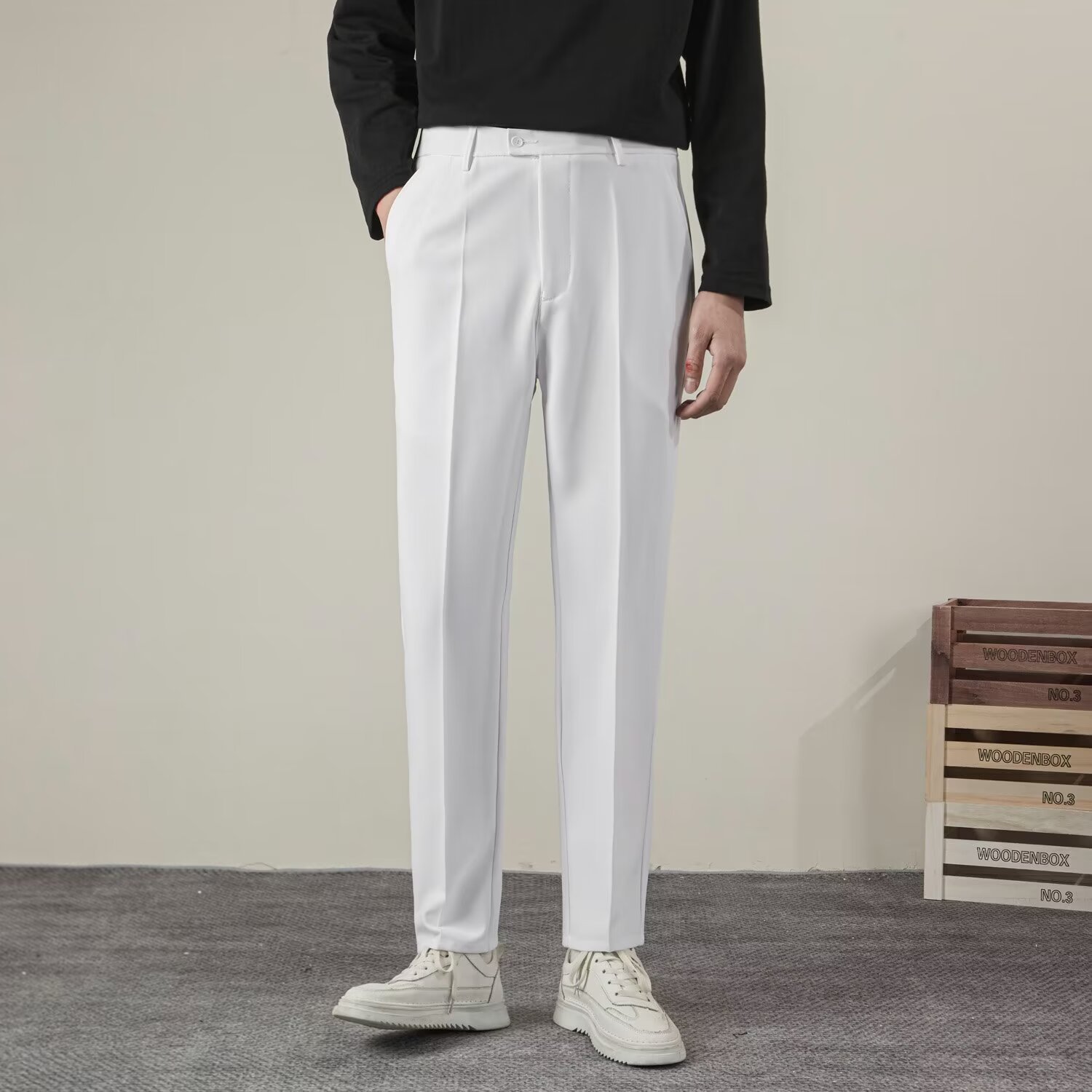Streetwear Brand Pants - Pantaloni casual dritti tinta unita da