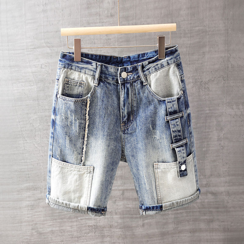 Streetwear Brand Pants - Pantaloni jeans corti da uomo con