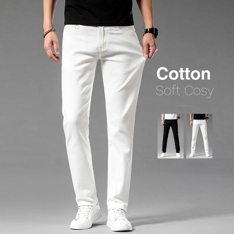 Streetwear Brand Pants - Jeans Slim da uomo estivi bianchi