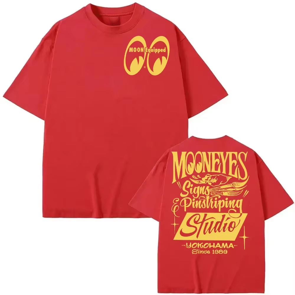Women Streetwear Brand - T-shirt in cotone con grafica Moon