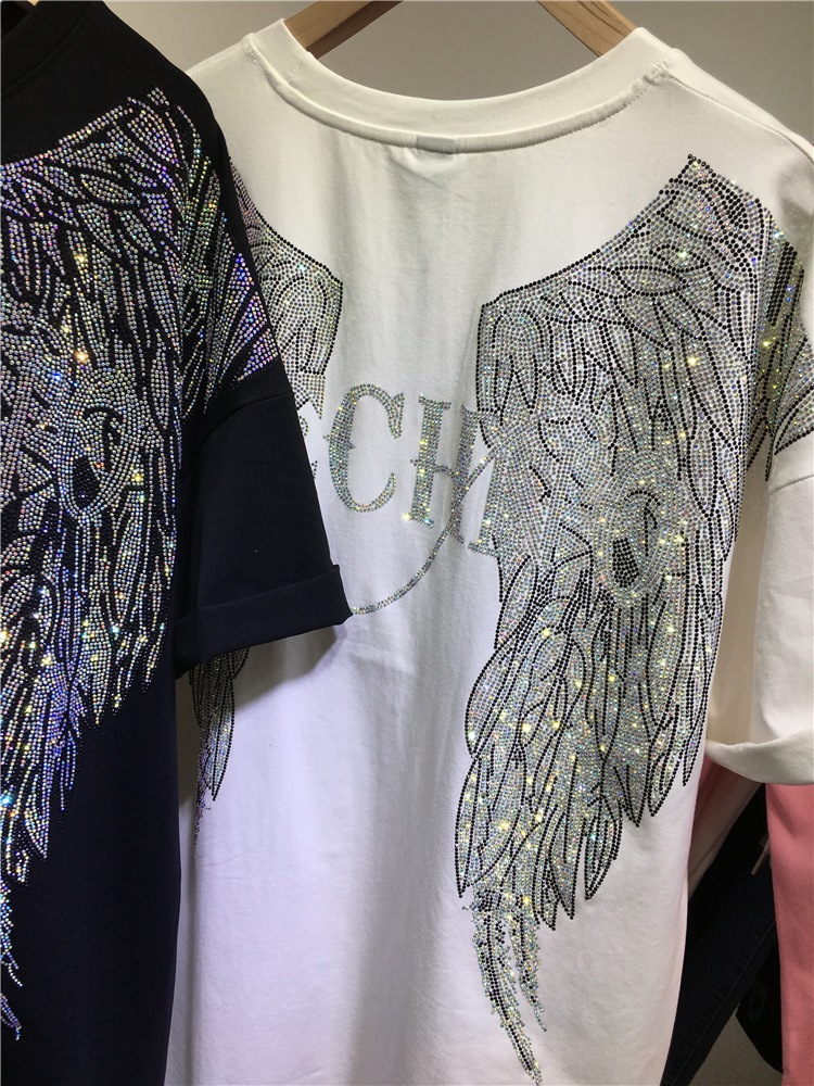 L-4XL Oversize strass Angel Wi - Women Streetwear Brand recensione e prezzo