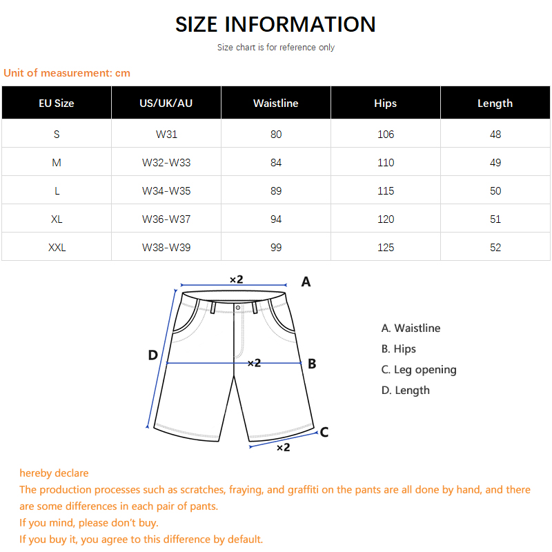 Pantaloncini in denim da uomo  - Streetwear Brand Pants recensione e prezzo