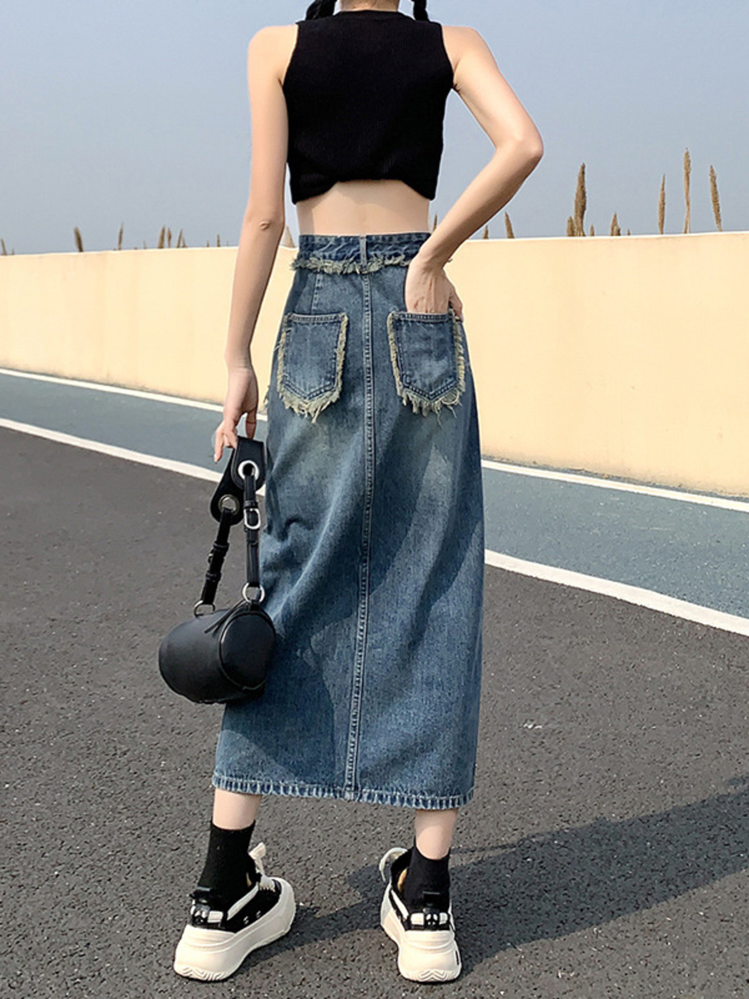Gonna in denim da donna a vita - Streetwear Brand Pants recensione e prezzo