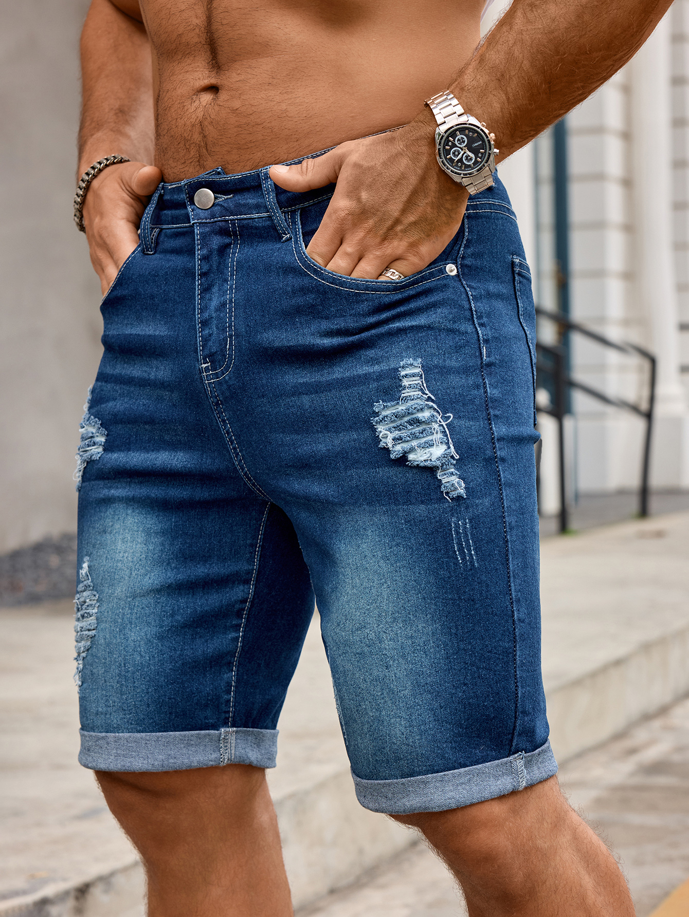Pantaloncini in denim da uomo, - Streetwear Brand Pants recensione e prezzo